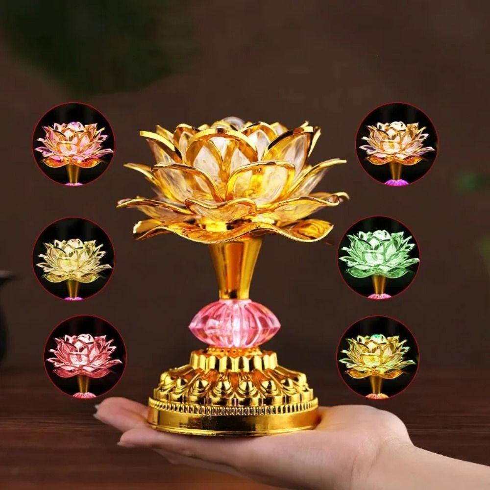 220V Buddhist Lamp LED Night Light Buddhist Prayer Lamps Lotus Flower Lamp  Wedding