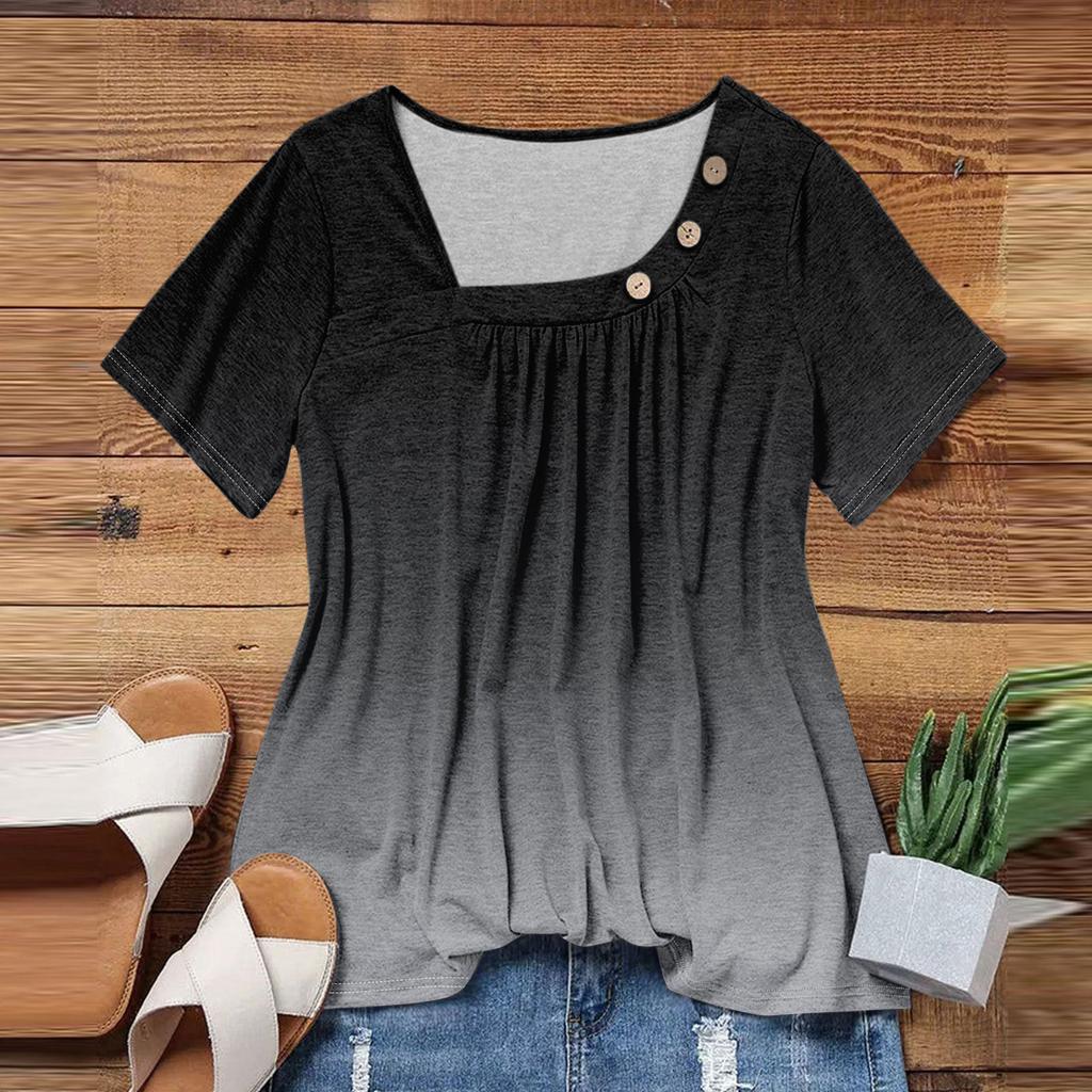 Sommeroberteile für Frauen Print für Frauen O-Kragen Kurzarm Bequeme Damenoberteile T-Shirts