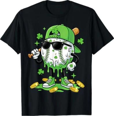 Baseball Drip Ice Cream Apparel Youth Boy St Patricks Day T-Shirt