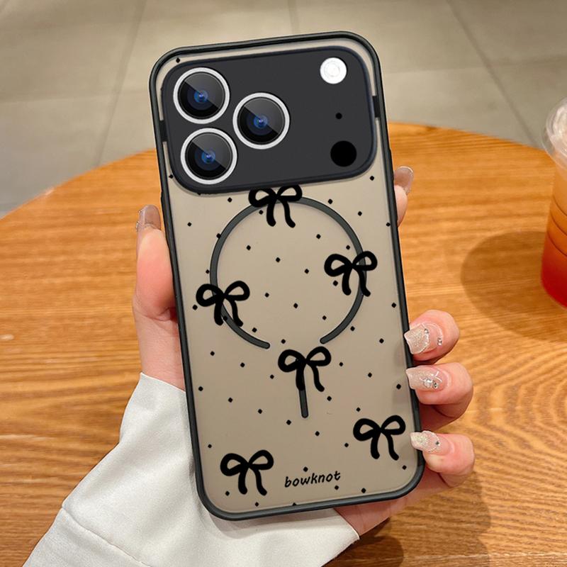 Colorful Bowknots Pattern Case For iPhone 17 Pro Max Magnetic For Magsafe Matte Cover For iPhone 16 Pro Max 15 14 13 16E Air