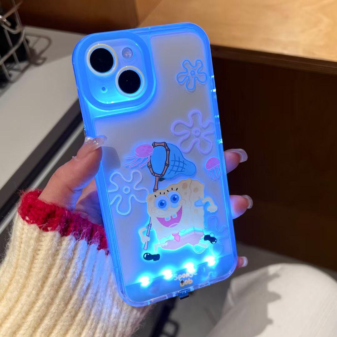 

Luminous SpongeBob and Patrick Star Phone Case for iPhone 17 Pro Max, Cute and Drop-Proof with Incoming Call Flash (Fits iPhone 15 and 14) iPhone 16