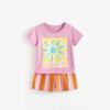 Girl Summer Cotton Pajamas Set With Cartoon Pattern For Kids