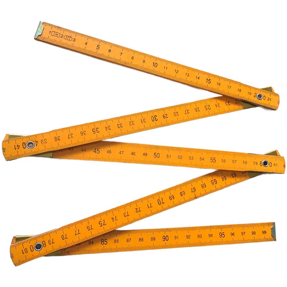 Sturdy Wood Wooden Folding Ruler Five-fold Design Compact Folding