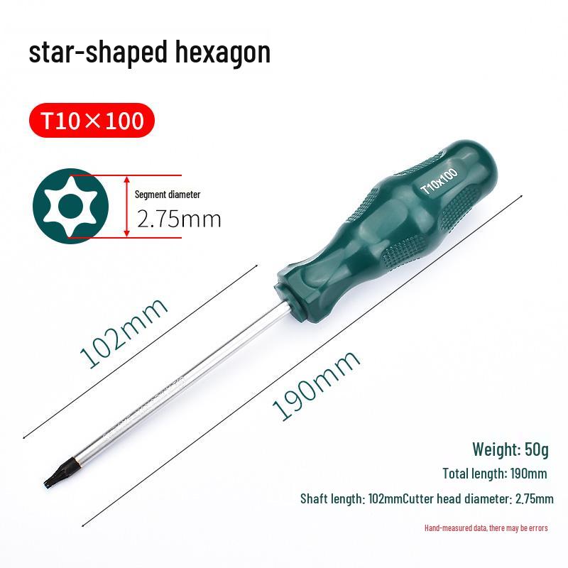 Hexagon Set Screwdriver: Flower, Rice, Spline, T-Type, Internal Star, Hexagonal.