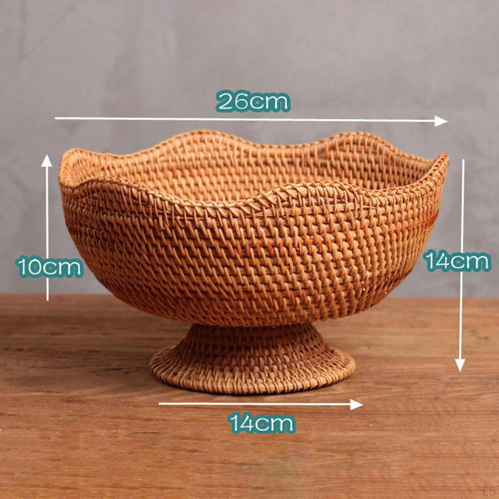 Servierkorb für Lebensmittel und Snacks, dekorativer Mehrzweck-Obstkorb für die Küche, Rattan