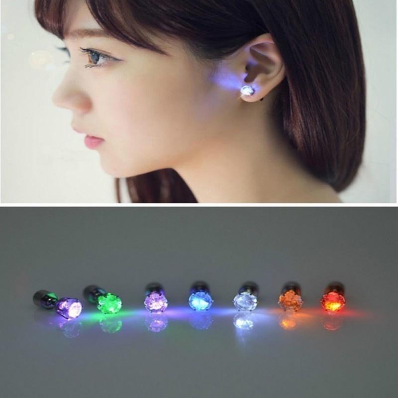 1PC Shining Zircon Earring Creative Fashion Stud Earring Party Carnival Night Birthday Holiday Gift Cool Accessories