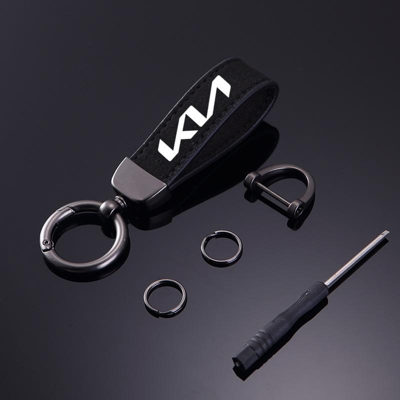 2026 Hot Car Sticker Car Keychain Pendant Suede Keyring for women's and Men's gifts Fashion For KIA RIO 2 3 4 5 Xline x line Car