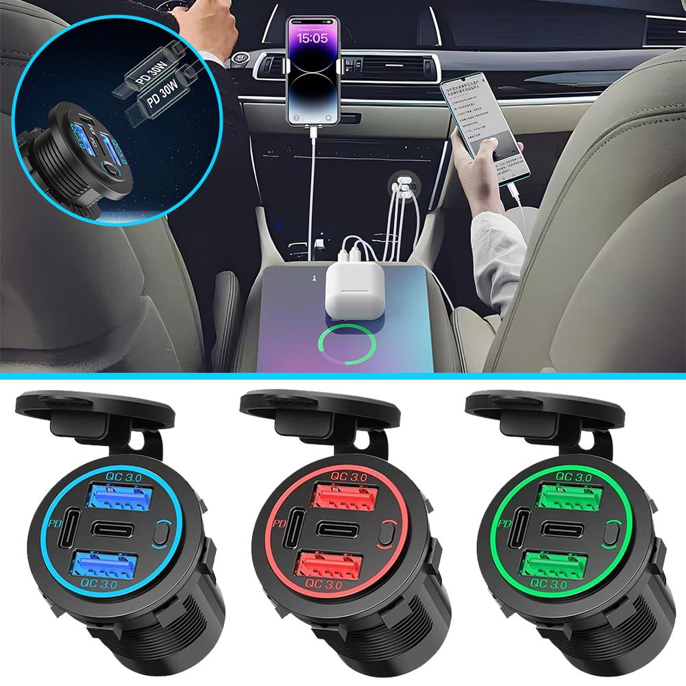 Car Charger For Vehicle Car Phone Charger, Auto Modification Accessories, Fast Charging Compatible,Suitable For Phones & De U0Y7