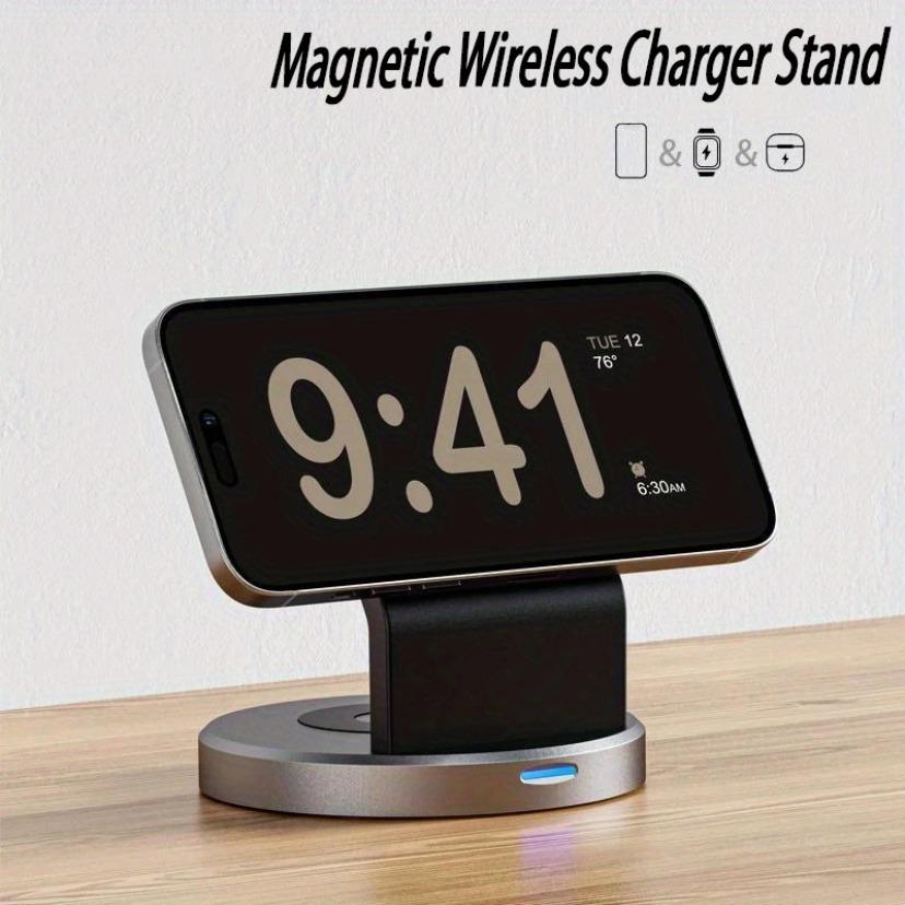 Magnetic Wireless Charger Stand For Macsafe iPhone 17 16 15 14 13 12 Airpods Pro iWatch 10 9  8 7 Fast Charging Dcok Station
