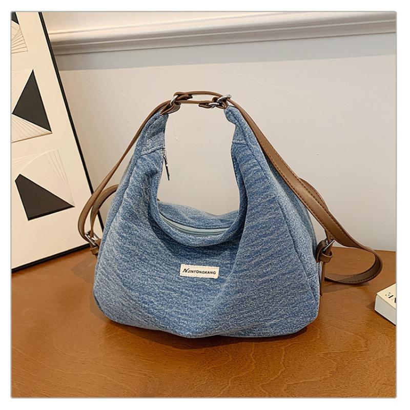 Backpack Women's New Fashion Large Capacity Canvas Bag Casual Multifunctional One Shoulder Crossbody Dumpling Bag