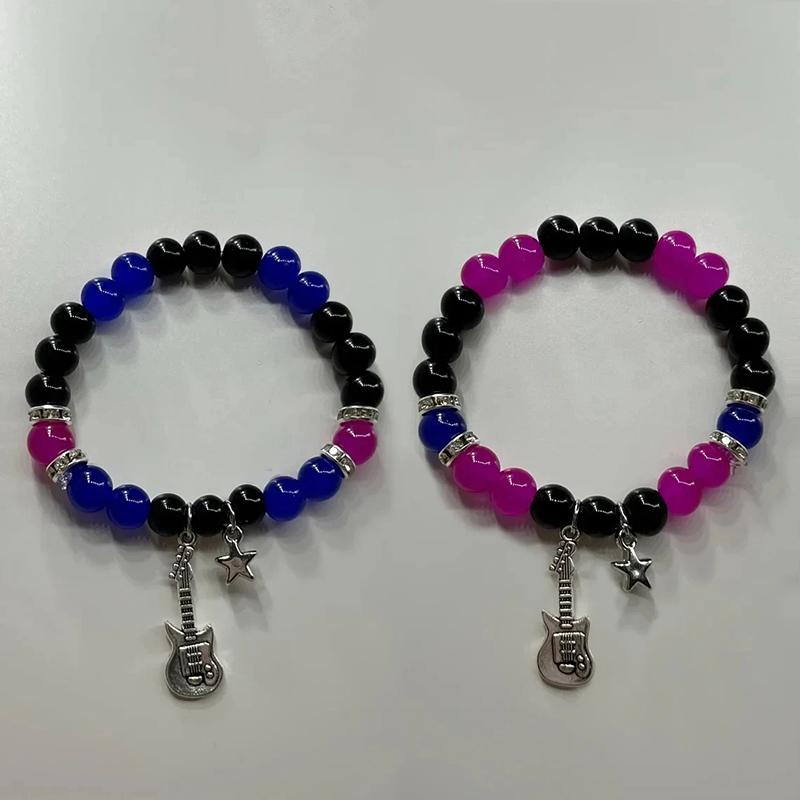 2Pcs/set Couple Beads Bracelet Tv Girl Matching Bracelets Who Really Cares Album Inspired Bracelets Friends Jewelry Gift
