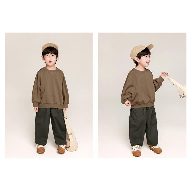 Pantaloni Harem Lunghi Casual Colore Unico Stile Coreano per Bambini Ragazzi
