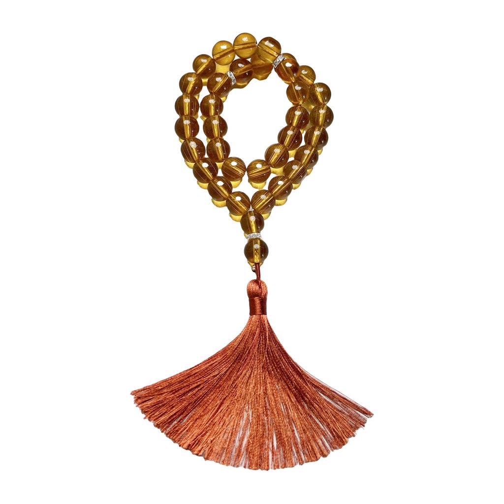 Glass Beads Bracelet Rosary Beads and Fringe Pendants for Prayer Meditations Elegant Glass Grains Rosary Beads