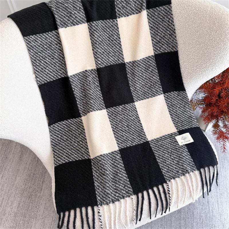 Winter Thick Warm Scarf Women Cashmere Shawl and Wraps Pashmina Plaid Neckerchief Bufanda Female Tassel Echarpe Poncho Stoles