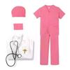 7PCS V Neck Surgical Children Doctor Costume Set Doctor Nurse Cosplay with Stethoscope Scrubs Surgical Suit Role Play Costume