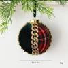 8CM Red Patch Christmas Ball Ornament - DIY Fabric Wrapped Tree Decoration