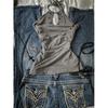 Colete Regata Vintage Cinza para Mulheres - Estilo Verão Thrift Top de Garota Confiante