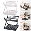 Double-Layer Dish Rack Stainless Steel Pipe Tableware Storage Rack Multifunctional Bowl Storage Holder for Kitchen Counter