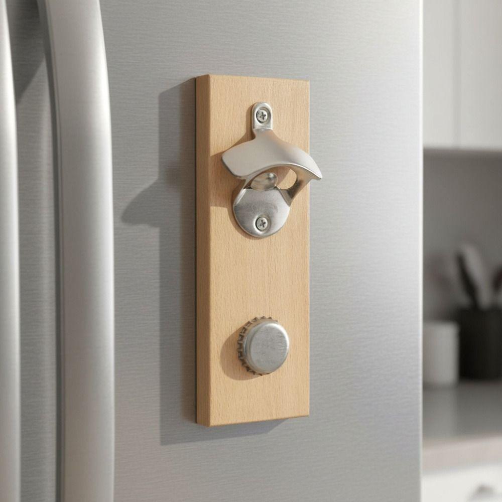 Vintage Wall Mounted Bottle Opener Wooden Fridge Magnet Bottle Opener Magnetic Bottle Opener  Party