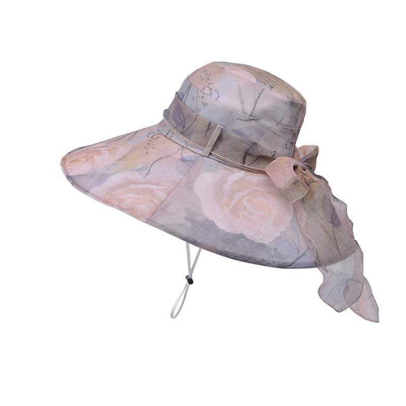 Polyester Sun Hat For Women With Large Brim Uv Protection Sunshade Fashion Summer Accessory