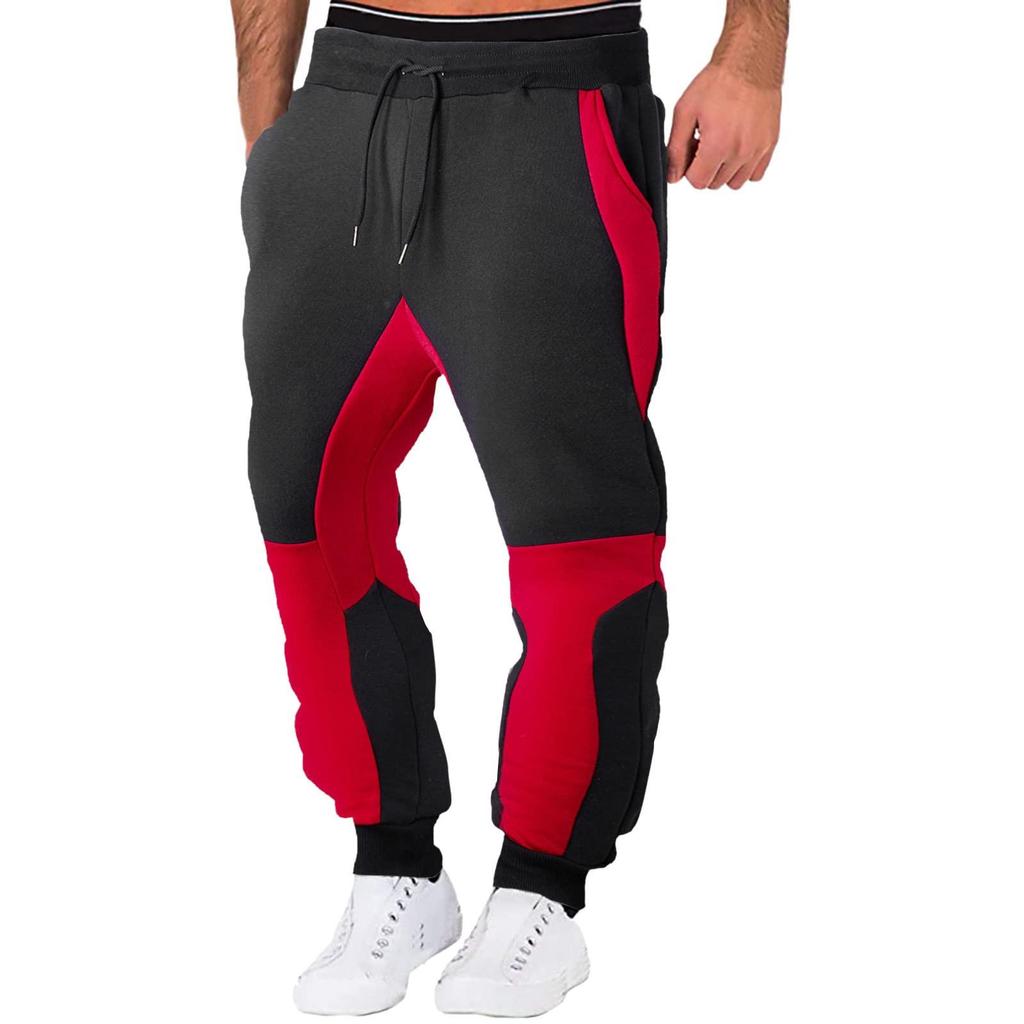 (SU)Mode Herren Sport Farbe Verband beiläufige lose Jogginghose Kordelzug Hose