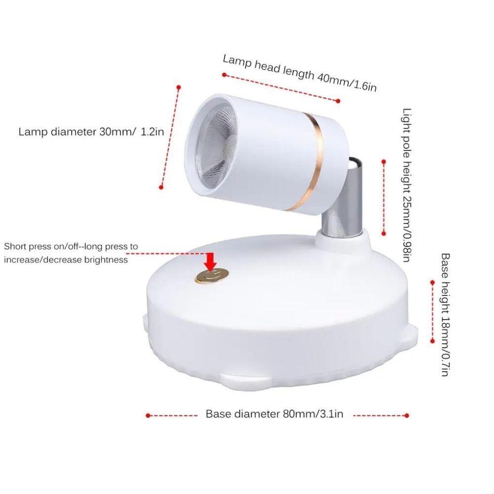 Remote Control Wireless Spotlights USB Recharged Rotatable Cabinet Spotlights Adjustable angle Dimmable LED Spot Lights