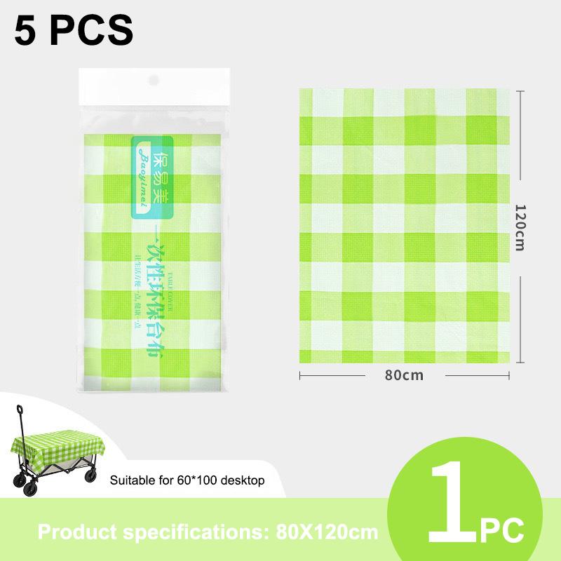 5pcs Disposable Waterproof Oil Proof Tablecloth Convenient For Outdoor Camping Thick Picnic Cushion Ring Protective Table Cloth