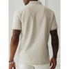 Men Short Sleeve Polo Shirt Herringbone Jacquard Texture Casual Business Top