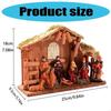 Christmas Nativity Figurines Resin Manger Holy Family Nativity Scene Statue X3UC