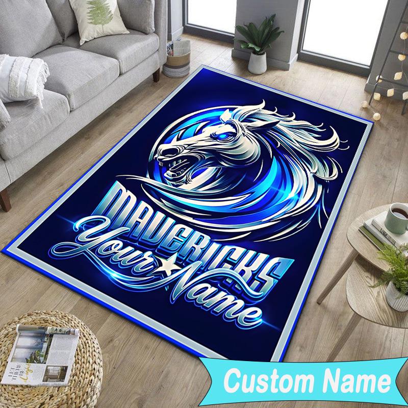 Custom NameMAVERICKS BASKETBALL TEAM Carpet, Indoor Rug, Chair Rug, Living Rooms, Doormat Made From Polyester Home Decor Birthday Christmas Gifts