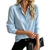 TIFICY Women's Fashion Casual Spring Autumn Solid Color Print Long Sleeve POLO Neck Blouses & Shirts