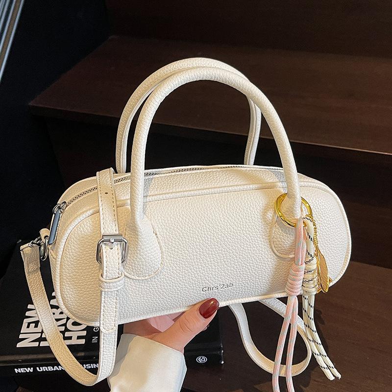 Popular Fashion High-quality Lychee Pattern Portable Baguette Bag Women's Versatile Commuting Temperament Niche Casual Messenger Bag