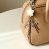 Plastic Flocking Bowknot Phone Strap Adjustable Beaded Charm Elegant Phone Lanyard Suitable Most Mobile Phones