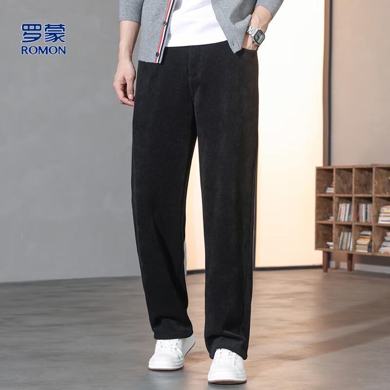 ROMON Men's Corduroy Straight-Leg Casual Pants