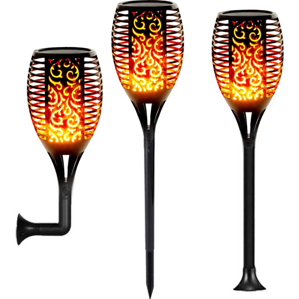 Cross-Border Solar Flame Ground Plug Torch Lights for Outdoor Garden and Lawn