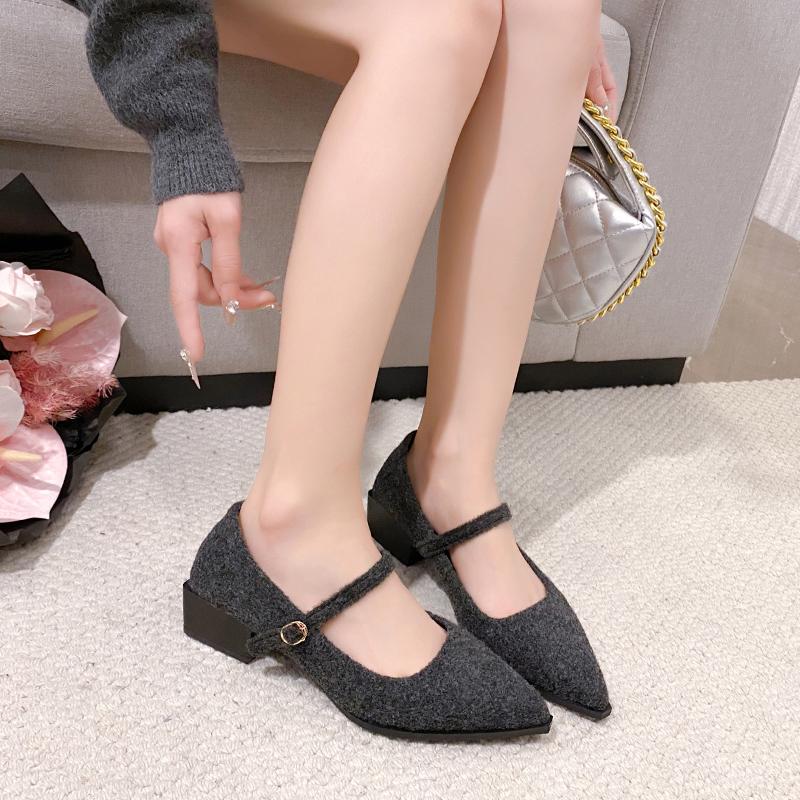 Designer Vintage Women Mary Jane Shoes Fashion Shallow Pointed Toe 2025 Spring Wedding Party Shoes