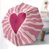 1pc Zebra Heart Automatic Open/Close Umbrella, Portable Folding Umbrella for Travel, Themed Events, It Is Suitable As a Gift for Various Festivals, Ou
