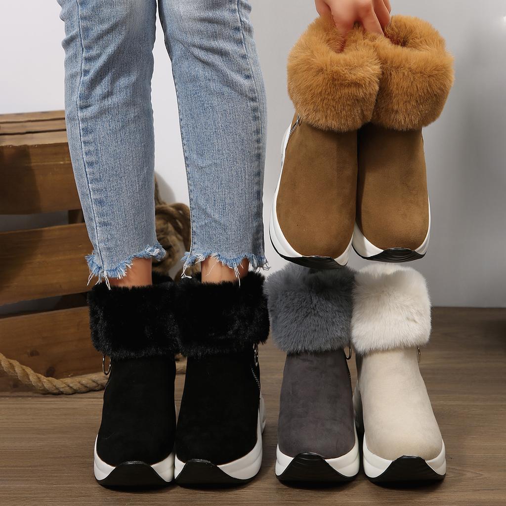 Fashion Women 2025 Winter Snow Boots Comfortable Fashion Retro Zipper Shoes Women Retro Anti-slip Outdoor Ankle Boots Zapatos De Mujer