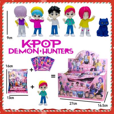 24pcs Kpop Demon Hunters Anime Figure Toys Cute PVC Blind Box Joints Action Figure Model Dolls Kids Birthday Decoration Toy Gift