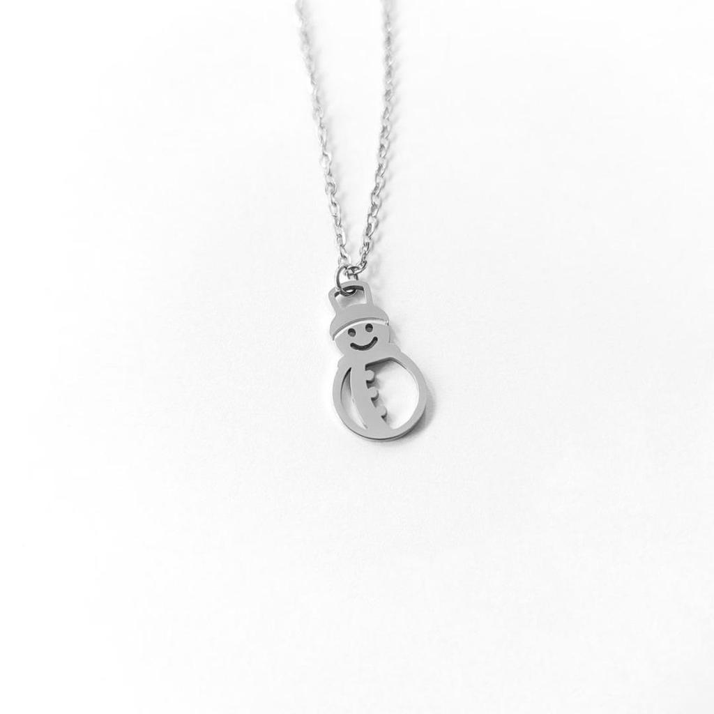 Hollow Snowman Romantic Christmas Necklace Pendant Gift for Couples