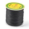 Nylon Satin Rattail Cords, Beading Threads for Bracelet Jewelry Making Chinese Knot Macrame Craft, Black, 1.0mm, About 76.55 Yards(70m)/roll