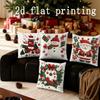 Decorazioni per la casa Natale Stampe festive Copricuscini Motivo Copricuscino Adatto per Divano Camera da letto Auto Copricuscino