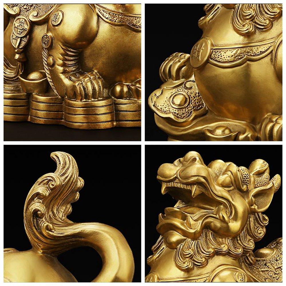 Pixiu (mythical creature) - Male and Female Pair - Copper - Feng Shui Charm - A Set of 2 - A Feng Shui Item for Attracting Wealth, Gambling Luck, and