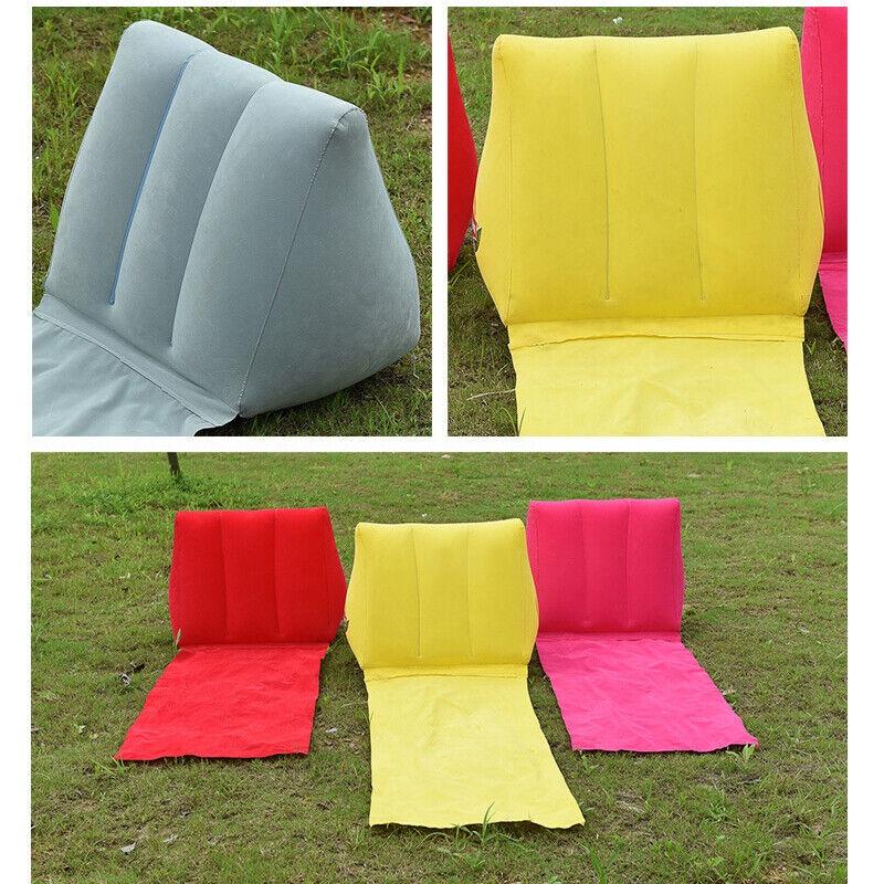 Camping Wedge Chill Inflatable Beach Chair Festival Lounger Pillow Cushion Seat