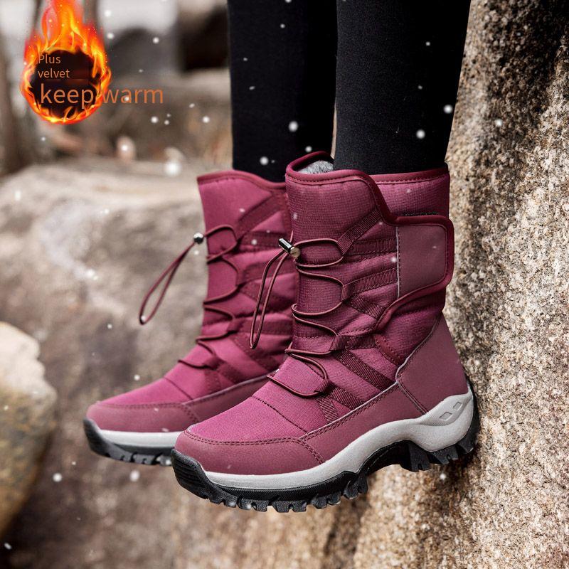 Men’s Winter Snow Boots Women Waterproof Hiking Boots Unisex Durable Outdoor Boots