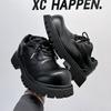 Paris Mickey big head derby shoes men's upturned head platform heightening leather shoes British commuter trendy men's shoes 15151-A