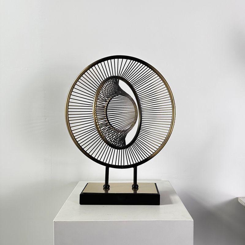 Simple Geometric Metal Ornaments Desktop Handicrafts Home Study Room Cabinet Accessories Hotel Club Office Furnishing Decoration