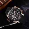 Fashion Decoration Silicone Sports Alloy Men'S Watch Hollow Calendar Quartz Watch