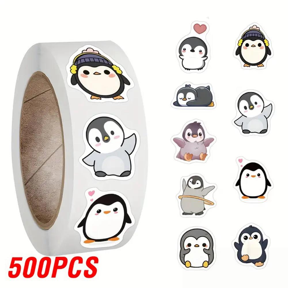 

100-500pcs Penguin Animal Stickers Cartoon Removable Notebook Graffiti Sticker Decoration DIY Gift Baking Package Envelope Lable