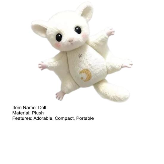 Portachiavi Peluche Scoiattolo Volante Morbido Peluche Glaucomys (Sugar Glider) Ciondolo per Borse Zaini Carina Mini Bambola Animale Regalo per Bambini